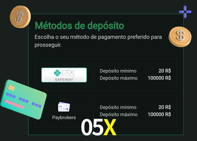 O cassino 05X oferece uma grande variedade de métodos de pagamento